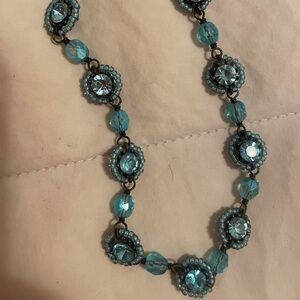 Swarovski Crystal Aqua Beaded Necklace